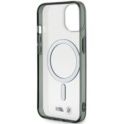 7. Etui BMW Silver Ring MagSafe do iPhone 15 - przezroczyste