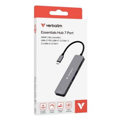 3. Wieloportowy koncentrator Verbatim USB-C Essentials z 7 portami 32158