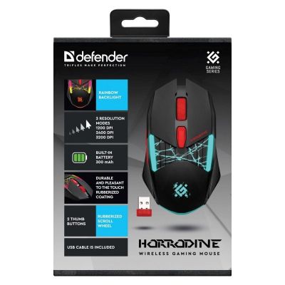 7. DEFENDER MYSZ GM-237 HORRODINE RF 3200dpi 6P CZARNA