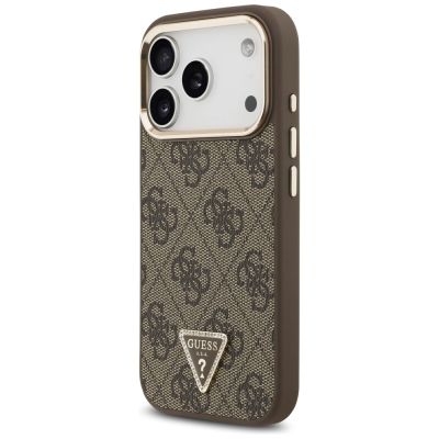 2. Etui Guess 4G Triangle Logo MagSafe na iPhone 17 Pro / 18 Pro - brązowe