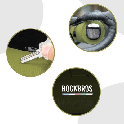 6. Torba rowerowa Rockbros AS-145 ROAD TO SKY na kierownicę wodoodporna 2 l - zielona