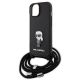 5. Etui Karl Lagerfeld Crossbody Saffiano Monogram Metal Pin Karl & Choupette na iPhone 15 - czarne