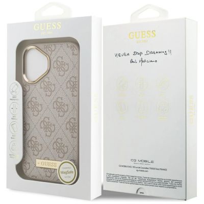 8. Etui Guess 4G Logo Plate MagSafe na iPhone 17 - różowe