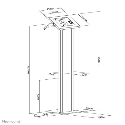 12. Neomounts FL15-750WH1 obudowa do tabletu 27,9 cm (11") Biały