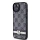 2. Etui DKNY Leather Checkered Mono Pattern & Printed Stripes na iPhone 15 Plus / 14 Plus - czarne