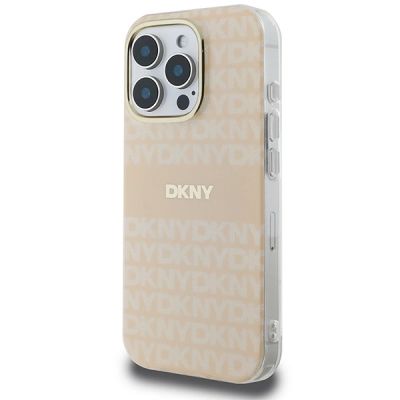 2. Etui DKNY Repeat Texture Pattern & Stripe MagSafe na iPhone 16 Pro - różowe