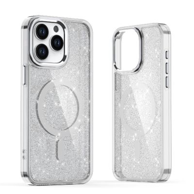 2. Etui Glitter Case MagSafe na iPhone 16 Plus - białe z brokatem