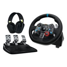 Logitech G 991-000539 kontroler gier Aluminium, Czarny USB Kierownica + pedały + zestaw słuchawkowy PC, PlayStation 4, PlayStation 5, Playstation 3