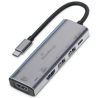 2. MediaRange MRCS511 huby i koncentratory USB Type-C 480 Mbit/s Srebrny