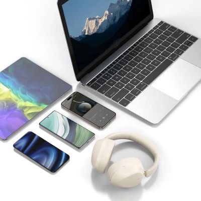 4. Słuchawki bezprzewodowe Dudao X22 Max nauszne Bluetooth z ANC - beżowe