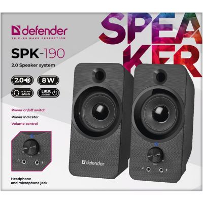 3. DEFENDER GŁOŚNIKI SPK-190 2.0 8W USB 65190