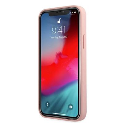 5. Etui Guess Script Vintage na iPhone 12 mini - różowe