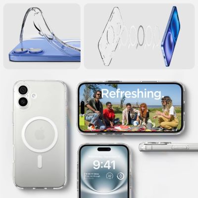 14. Etui Spigen Liquid Crystal Mag z MagSafe na iPhone 16 - przezroczyste