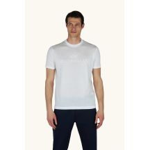 Paul&Shark T-shirt męski z bawełny i lyocellu jasny ecru (26411007-108) - klasyczny komfort