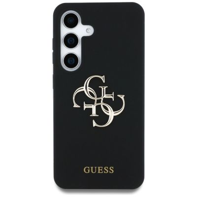 3. Etui Guess Silicone Big 4G Logo Bottom Script na Samsung Galaxy S25 - czarne