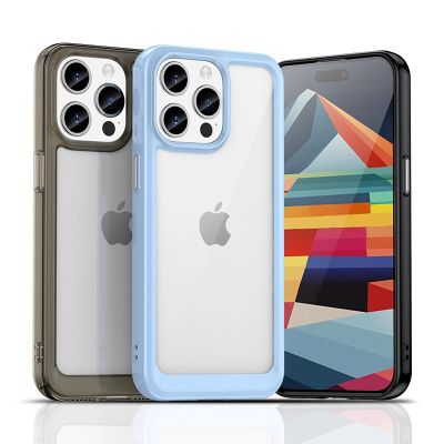 4. Wzmocnione etui z elastyczną ramką do iPhone 15 Pro Outer Space - niebieskie