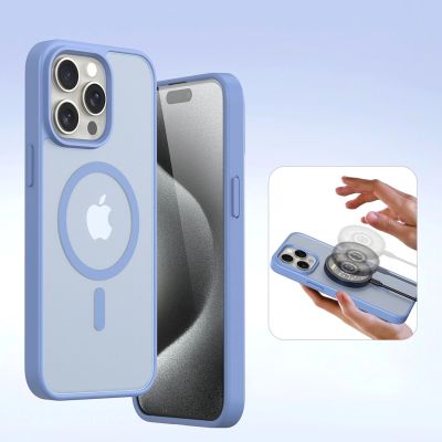 7. Etui skórzane Dux Ducis Lawa na iPhone 15 Pro Max - niebieskie