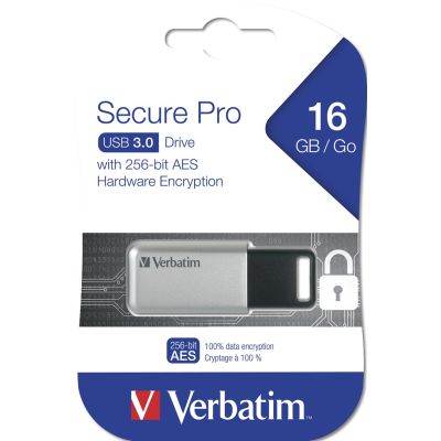 3. Verbatim Secure Pro pamięć USB 16 GB USB Typu-A 3.2 Gen 1 Srebrny