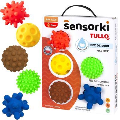 2. TULLO Piłki sensoryczne Sensorki bez dziur, 5 szt.
