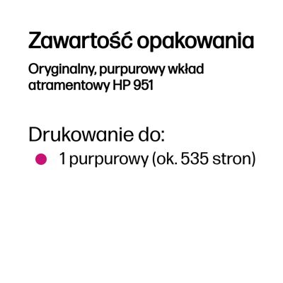 14. HP Oryginalny, purpurowy wkład atramentowy 951