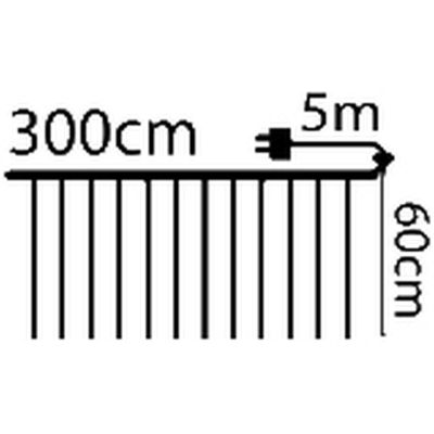 33. LAMPKI CHOINKOWE KURTYNA ŚWIETLNA ZEW/WEW 120 LED 300X60CM Z PILOTEM CIEPŁY BIAŁY