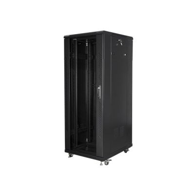 3. Szafa jednosekcyjna, zamykana na zamek Lanberg FF01-6832-12B (32U; 19'' / 600mm / 800 mm; stojąca; Pełne, Szklane; 800 kg; kolor czarny)
