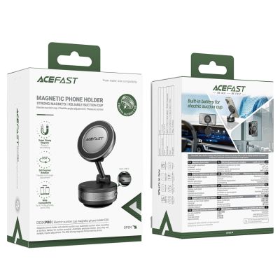 6. Uchwyt magnetyczny Acefast E30 z przyssawką na deskę rozdzielczą/szybę - czarny