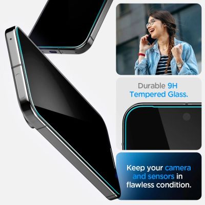 8. Szkło prywatyzujące Spigen Glas.TR "Ez Fit" Privacy HD 2-pack na Google Pixel 9 / 9 Pro