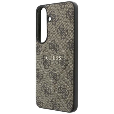 6. Etui Guess Embossed 4G Ring Classic Logo MagSafe na Samsung Galaxy S26 FE - brązowe
