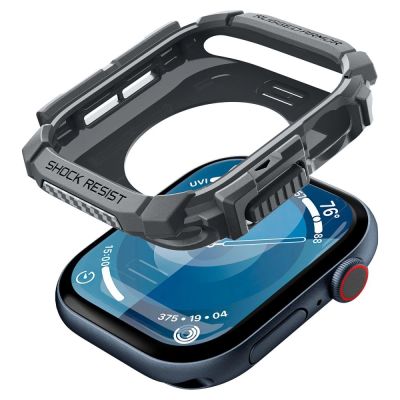 6. Etui Spigen Rugged Armor na Apple Watch 10 46 mm - szare