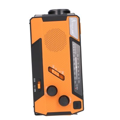 23. Extralink RADIO AWARYJNE SOLARNE Z KORBKA DYNAMO POWERBANK 4000MAH Z LATARKA SOS SR-4000 Przenośny Analogowy Czarny, Pomarańczowy