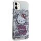4. Etui Hello Kitty IML Kitty On Bricks Graffiti na iPhone 11 / Xr - białe