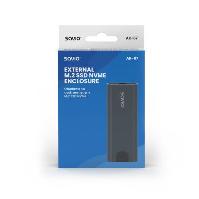 4. SAVIO OBUDOWA NA DYSK ZEWN. M.2 SSD NVME, USB, AK-67