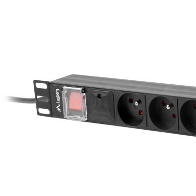 4. LANBERG LISTWA ZASILAJĄCA RACK PDU 19" (1U, 16A, 8X 230V PL, 2M, CZARNA) PDU-08E-0200-BK