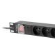 4. LANBERG LISTWA ZASILAJĄCA RACK PDU 19" (1U, 16A, 8X 230V PL, 2M, CZARNA) PDU-08E-0200-BK