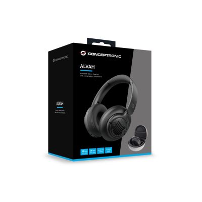 5. Conceptronic ALVAH02B słuchawki/zestaw słuchawkowy Przewodowy i Bezprzewodowy Opaska na głowę Połączenia/muzyka Bluetooth Czarny