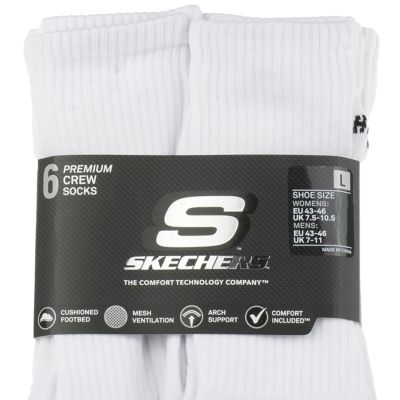 3. Skechers 6pk Core Crew LG Socks S118220-WHT Białe 43-46