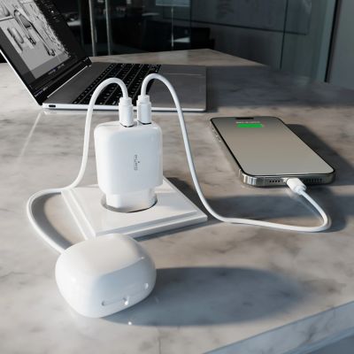 8. Ładowarka sieciowa Puro PROLITE 10W 2x USB-A - biała