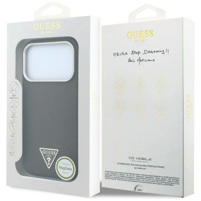 8. Etui Guess Kevlar Triangle Logo MagSafe na iPhone 17 Pro Max / 18 Pro Max - brązowe