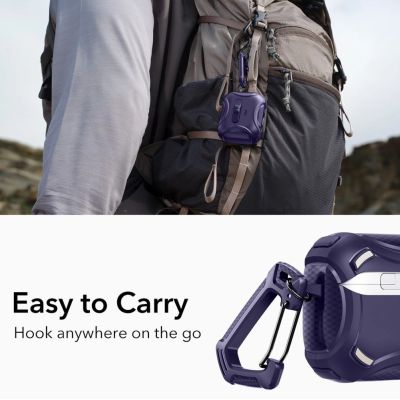 3. Etui ESR Cyber FlickLock MagSafe na AirPods Pro 3 - fioletowe