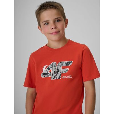 3. T-shirt regular z nadrukiem chłopięcy 4F 4FJRAW26TTSHM4349-062S