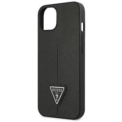 6. Etui Guess Saffiano Triangle Logo na iPhone 14 Plus - czarne