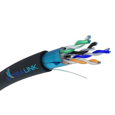 8. Extralink CAT5E FTP (F/UTP) Zewnętrzny żelowany | Kabel sieciowy skrętka | 305M
