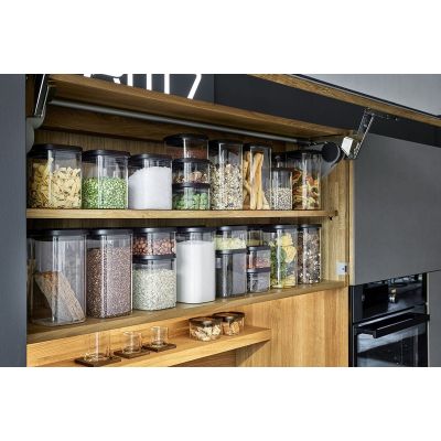 4. GEFU PANTRY Prostokątny Pojemnik 2,5 l Czarny, Przezroczysty 1 szt.