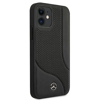 4. Etui Mercedes Leather Perforated Area na iPhone 12 mini - czarne