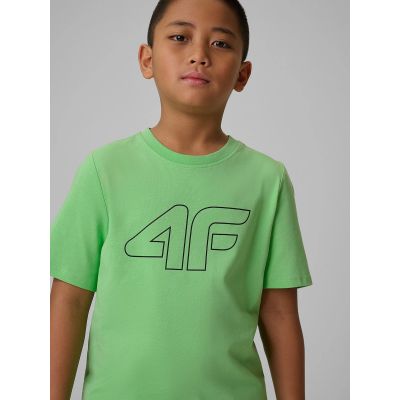 3. T-shirt regular z nadrukiem chłopięcy 4F 4FJRSS26TTSHM3599-10S