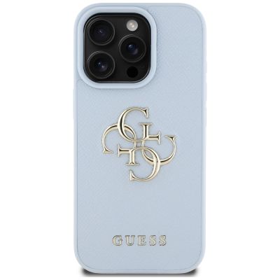 3. Etui Guess Grained Big 4G Logo Small Classic Logo na iPhone 16 Pro Max - niebieskie