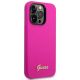 4. Etui Guess Silicone Vintage Gold Logo na iPhone 14 Pro Max - fuksja