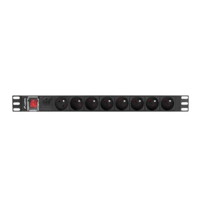 2. LANBERG LISTWA ZASILAJĄCA RACK PDU 19" (1U, 16A, 8X 230V PL, 2M, CZARNA) PDU-08E-0200-BK