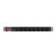 2. LANBERG LISTWA ZASILAJĄCA RACK PDU 19" (1U, 16A, 8X 230V PL, 2M, CZARNA) PDU-08E-0200-BK